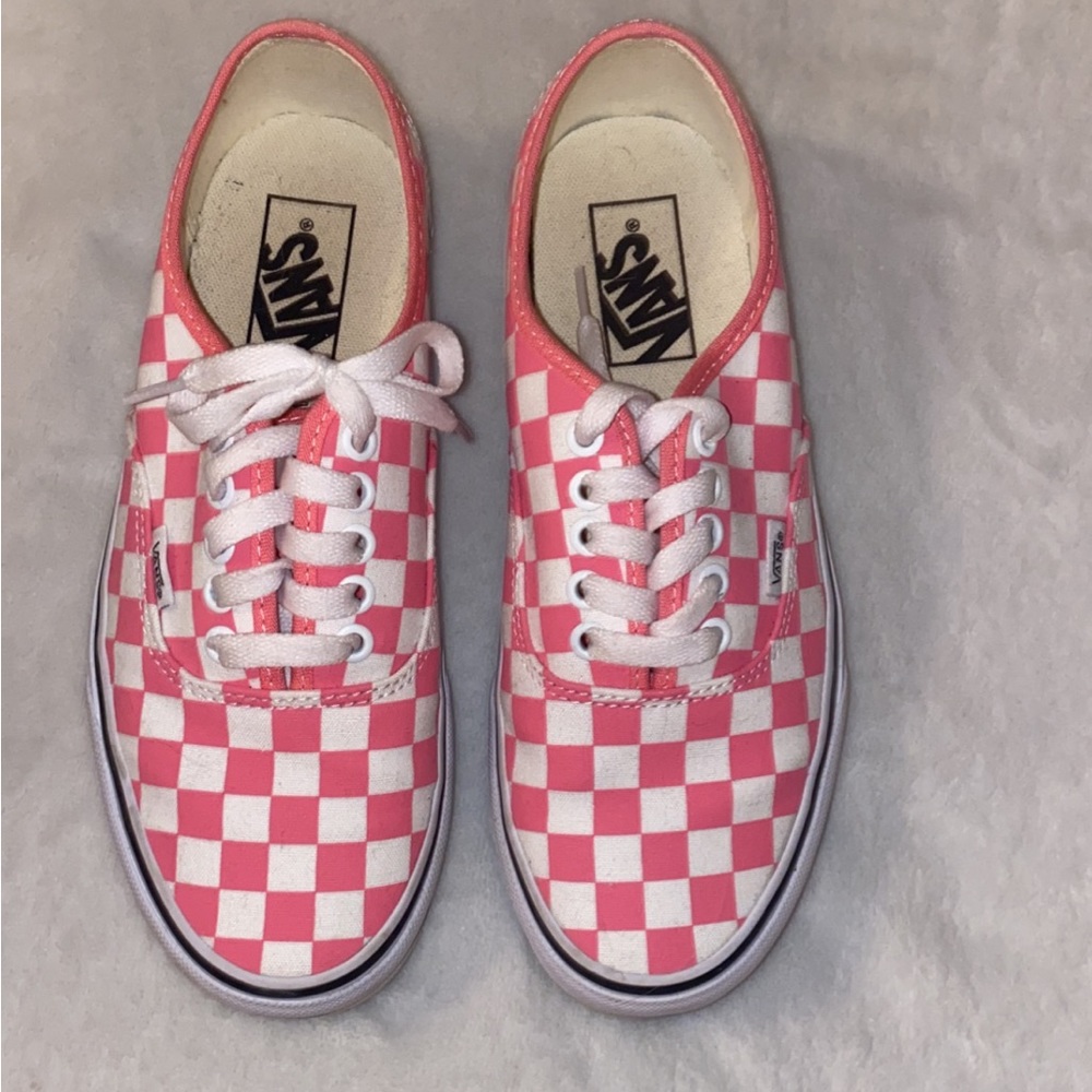 Pink checkered vans
